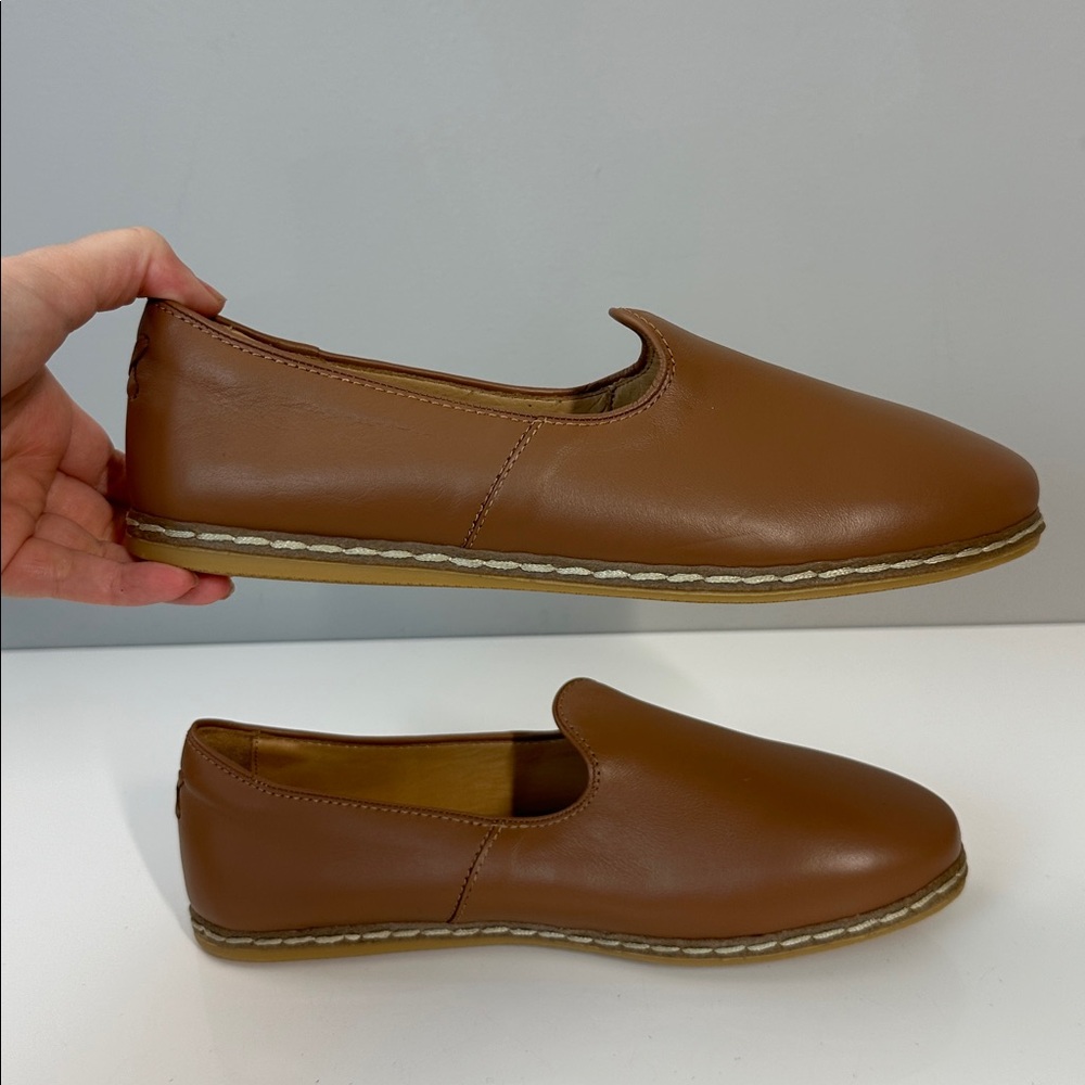 NWOB Charix Camel Leather Loafers Made in Turkey Memory Foam Insoles Size EU 41 - Picture 13 of 14